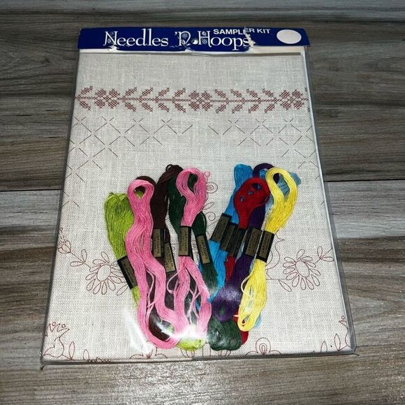 VTG Needles 'N Hoops Stamped Embroidery Cross Stich Kit Family Sampler No 172 - Picture 6 of 6
